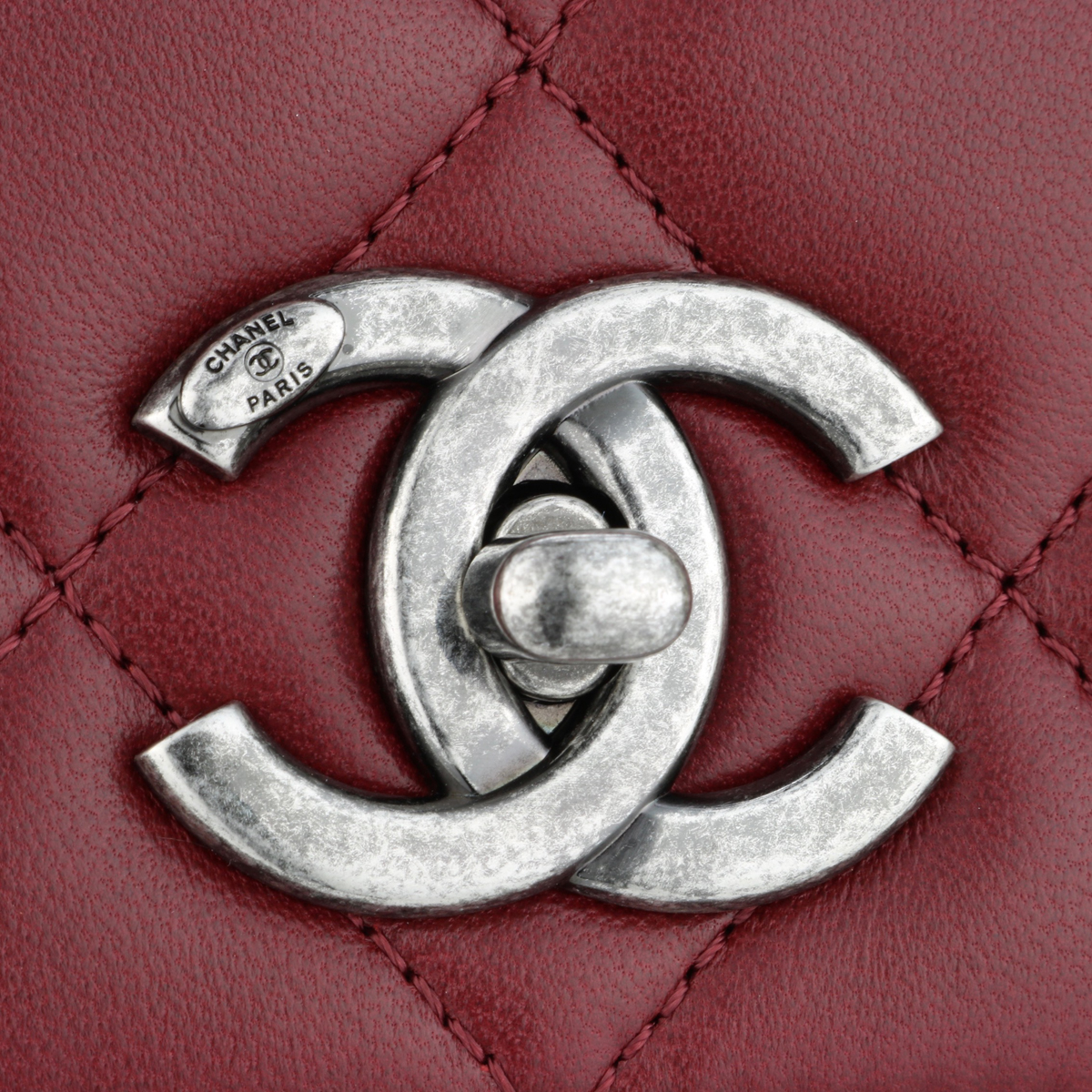 Chanel Metallic Silver Quilted Chevron Caviar Small Boy Bag Ruthenium Hardware, 2016 (Very Good)