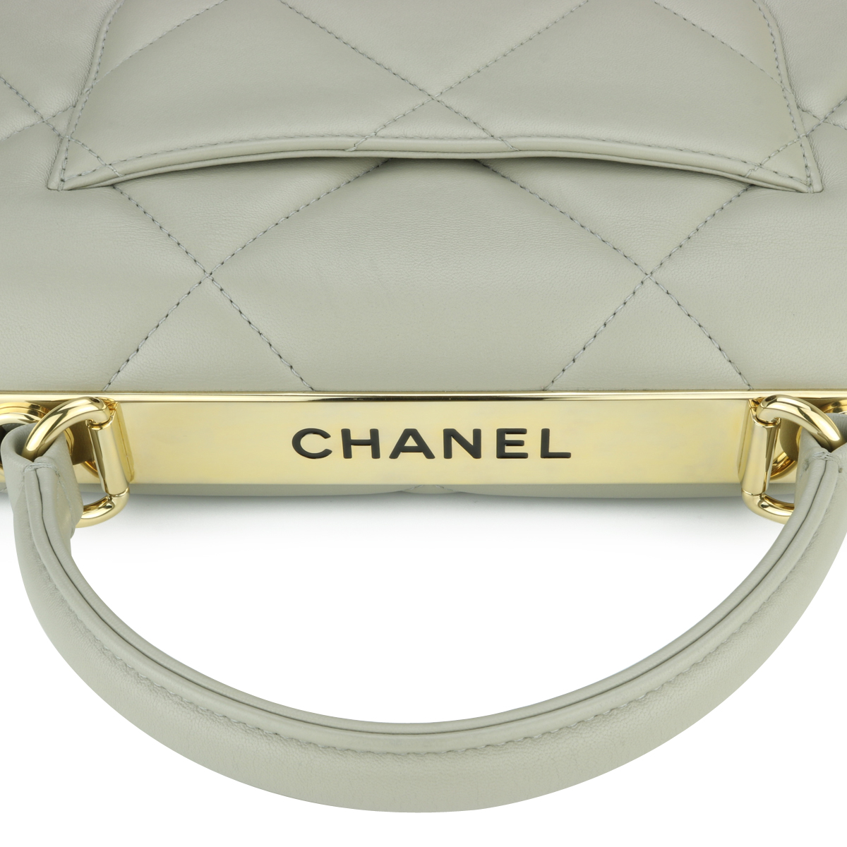 CHANEL Trendy CC Small Large Quilt Grey Lambskin Light Gold Hardware 2019 -  BoutiQi Bags